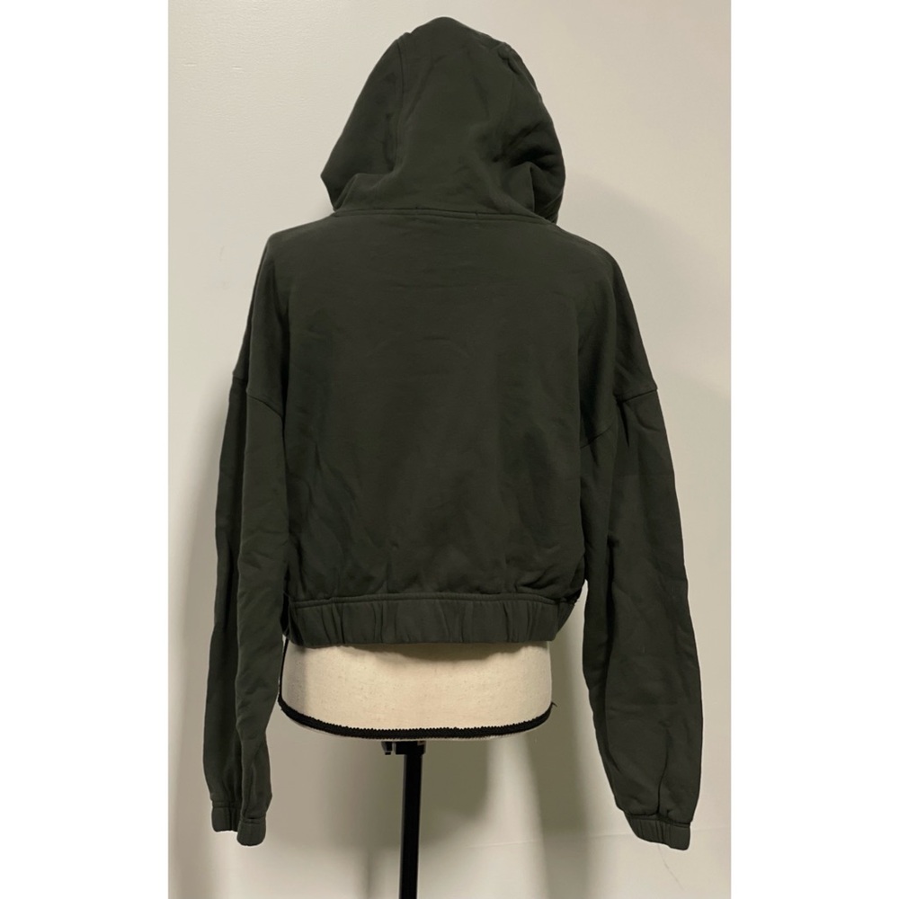 Forever 21 Cropped Terry Hoodie Olive Green Size 0X - Picture 9 of 9